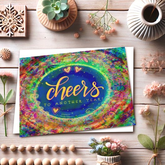 Beifall zu einem anderen Jahr Boho Happy Birthday Karte