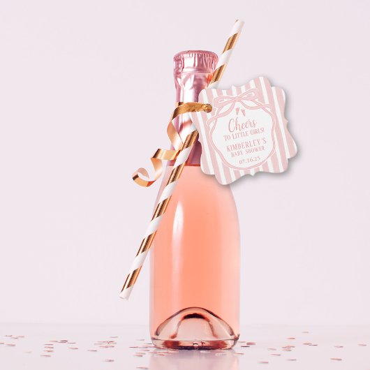 Beifall zu Little Girls Bow Pink Girl Champagne Geschenkanhänger