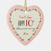 Beifall zu Weihnachtsgeschenken zum 10. Hochzeitst Keramik Ornament (Rechts)
