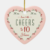 Beifall zu Weihnachtsgeschenken zum 10. Hochzeitst Keramik Ornament (Hinten)