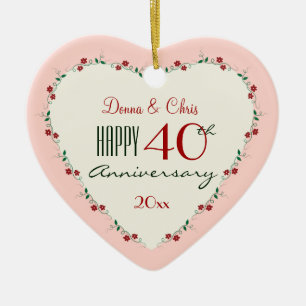 Beifall zu Weihnachtsgeschenken zum 40. Hochzeitst Keramik Ornament