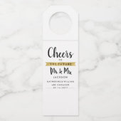 Beifall zu zukünftigen Herrn und zur Frau Custom Flaschenanhänger (Vorderseite)