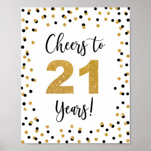 Beifall zum 21-jährigen Jubiläum oder Geburtstagsz Poster