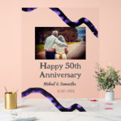 Beifall zum 50-jährigen Jubiläum hinzufügen Name F Acrylschild (Hochzeit)