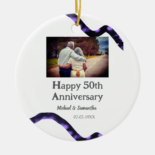 Beifall zum 50-jährigen Jubiläum hinzufügen Name F Keramik Ornament (Vorne)