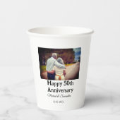 Beifall zum 50-jährigen Jubiläum hinzufügen Name F Pappbecher (Rückseite)