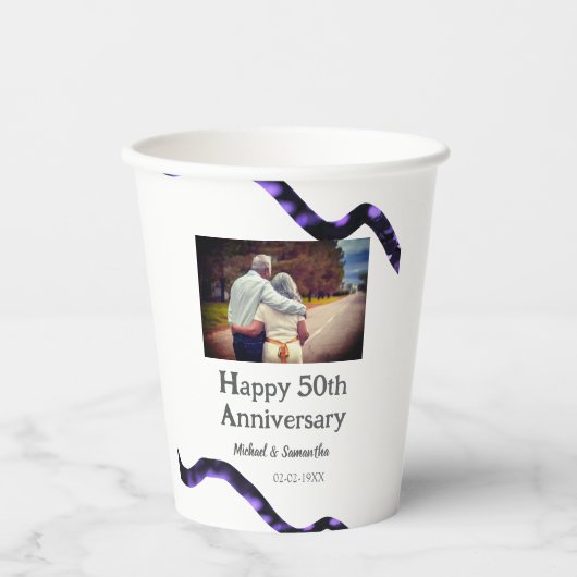Beifall zum 50-jährigen Jubiläum hinzufügen Name F Pappbecher (Vorderseite)