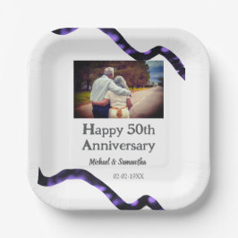 Beifall zum 50-jährigen Jubiläum hinzufügen Name F Pappteller