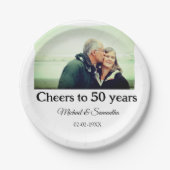 Beifall zum 50-jährigen Jubiläum hinzufügen Name F Pappteller (Vorderseite)