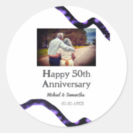 Beifall zum 50-jährigen Jubiläum hinzufügen Name F Runder Aufkleber