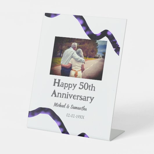 Beifall zum 50-jährigen Jubiläum hinzufügen Name F Sockelschild (Vorderseite)