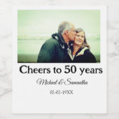 Beifall zum 50-jährigen Jubiläum hinzufügen Name F Weinetikett (Einzelnes Label)