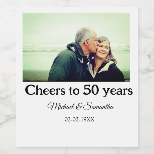 Beifall zum 50-jährigen Jubiläum hinzufügen Name F Weinetikett (Einzelnes Label)