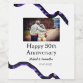 Beifall zum 50-jährigen Jubiläum hinzufügen Name F Weinetikett (Einzelnes Label)