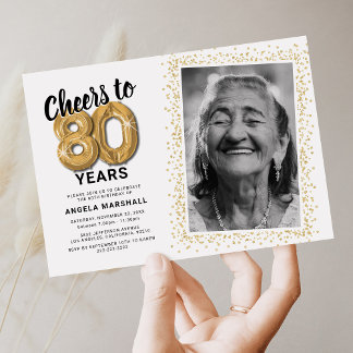 Beifall zum 80. Geburtstag-Foto Einladung