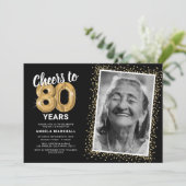 Beifall zum 80. Geburtstag-Foto Einladung (Stehend Vorderseite)