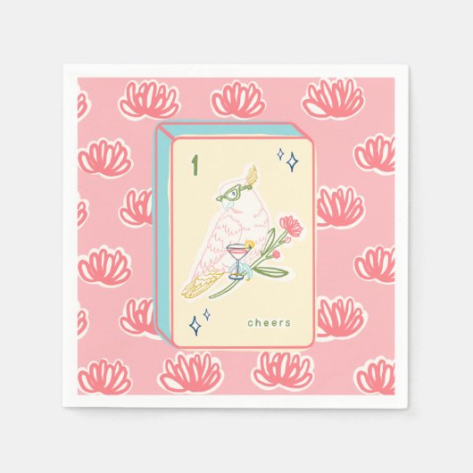Beifall zum Bird Bam Mahjong Paper Napkin Serviette (Vorderseite)