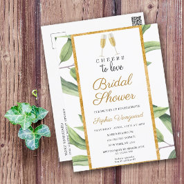 Beifall zur Liebe Botanisches Brautparty Party Inv Postkarte