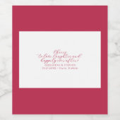 Beifall zur Liebe Elegant Viva Magenta Script Wedd Weinetikett (Einzelnes Label)