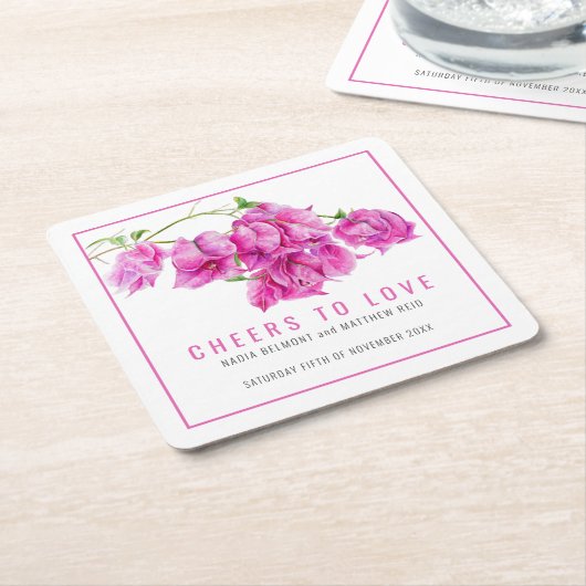 Beifall zur Liebe rosa Bougainvillea tropische Hoc Rechteckiger Pappuntersetzer (angewinkelt)