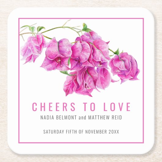 Beifall zur Liebe rosa Bougainvillea tropische Hoc Rechteckiger Pappuntersetzer (Vorderseite)