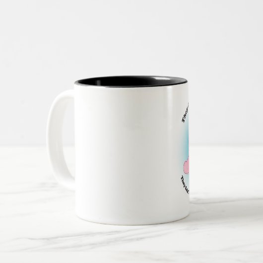 Beifügen des Anhangs "Sie schneiden mich aus..."Ta Zweifarbige Tasse (Vorderseite Links)