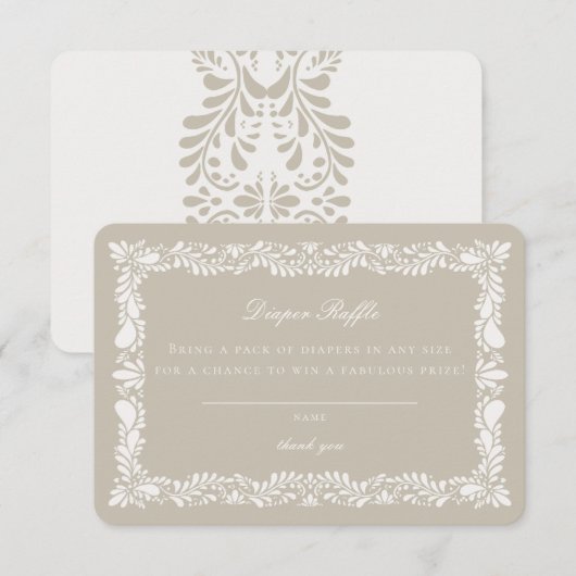 Beig Talavera Tile Diaper Einladung (Vorne/Hinten)