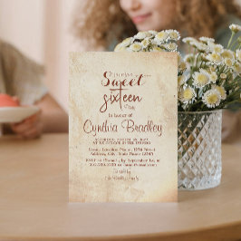 Beige 16 . Geburtstag Geburtstagsparty Einladung