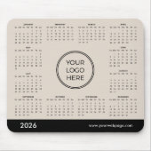 Beige 2026 Kalender für Firmenlogos für Werbezweck Mousepad (Vorne)