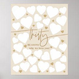 Beige 30 Gründe, warum wir Liebe Sie hören Geburts Poster