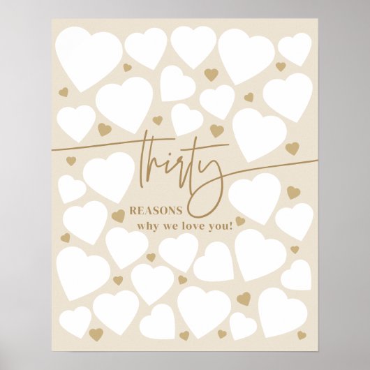 Beige 30 Gründe, warum wir Liebe Sie hören Geburts Poster (Vorne)