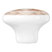Beige 3D glänzendes Mandala-Muster Keramikknauf (Seitenansicht)