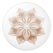 Beige 3D Shiny Mandala Keramikknauf (Vorderseite)