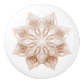 Beige 3D Shiny Mandala Keramikknauf