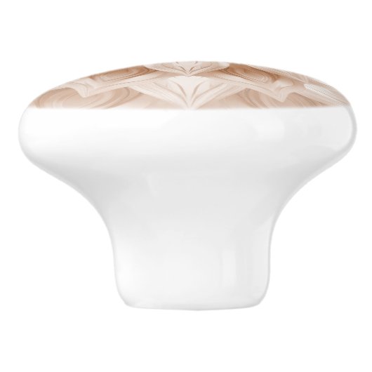 Beige 3D Shiny Mandala Pattern Keramikknauf (Seitenansicht)