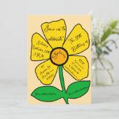 Beige 50. Geburtstag Gold Doodle Blume Einladung (Stehend Vorderseite)