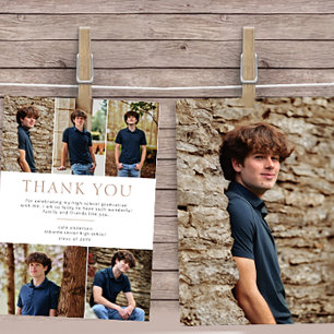 Beige 6 Foto Fett Text Abschluss Vielen Dank Dankeskarte