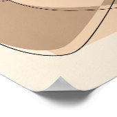 Beige abstrakt-minimalistische/Linienkunst Poster (Ecke)