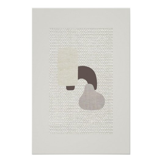 Beige abstrakte Kunst  Poster (Vorderseite)
