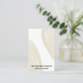 Beige Abstrakte Ohrkarten Visitenkarte (Stehend Vorderseite)