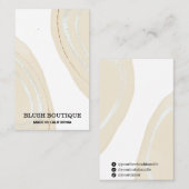 Beige Abstrakte Ohrkarten Visitenkarte (Vorne/Hinten)