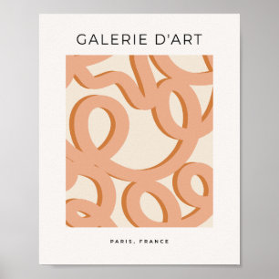 Beige abstrakte Pinselstriche Poster