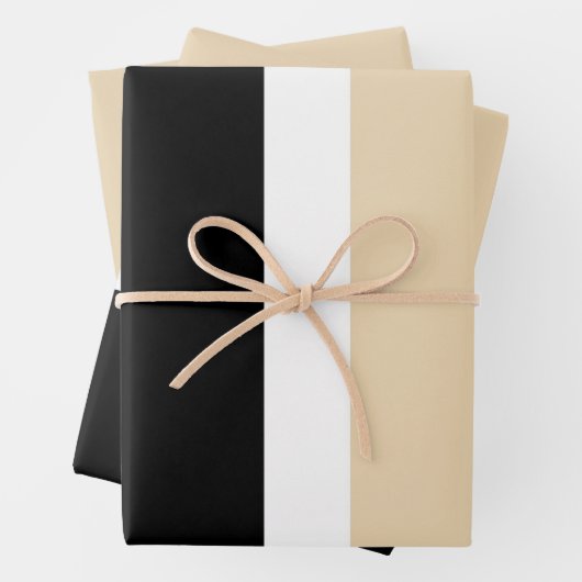 Beige Abstrakte Streifen Geschenkpapier Set (Beispiel)