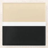 Beige Abstrakte Streifen Glasuntersetzer (Vorderseite)