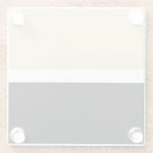 Beige Abstrakte Streifen Glasuntersetzer (Rückseite)