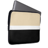 Beige Abstrakte Streifen Laptopschutzhülle (Vorne Rechts)