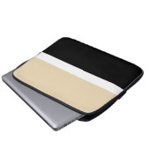 Beige Abstrakte Streifen Laptopschutzhülle (Vorne Knopf)
