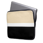 Beige Abstrakte Streifen Laptopschutzhülle (Vorderseite Links)