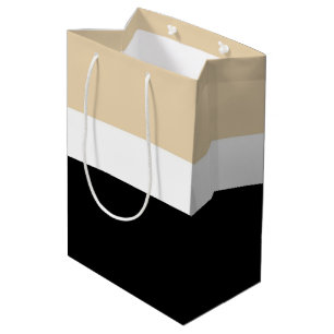 Beige Abstrakte Streifen Mittlere Geschenktüte