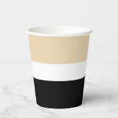 Beige Abstrakte Streifen Pappbecher (Rückseite)